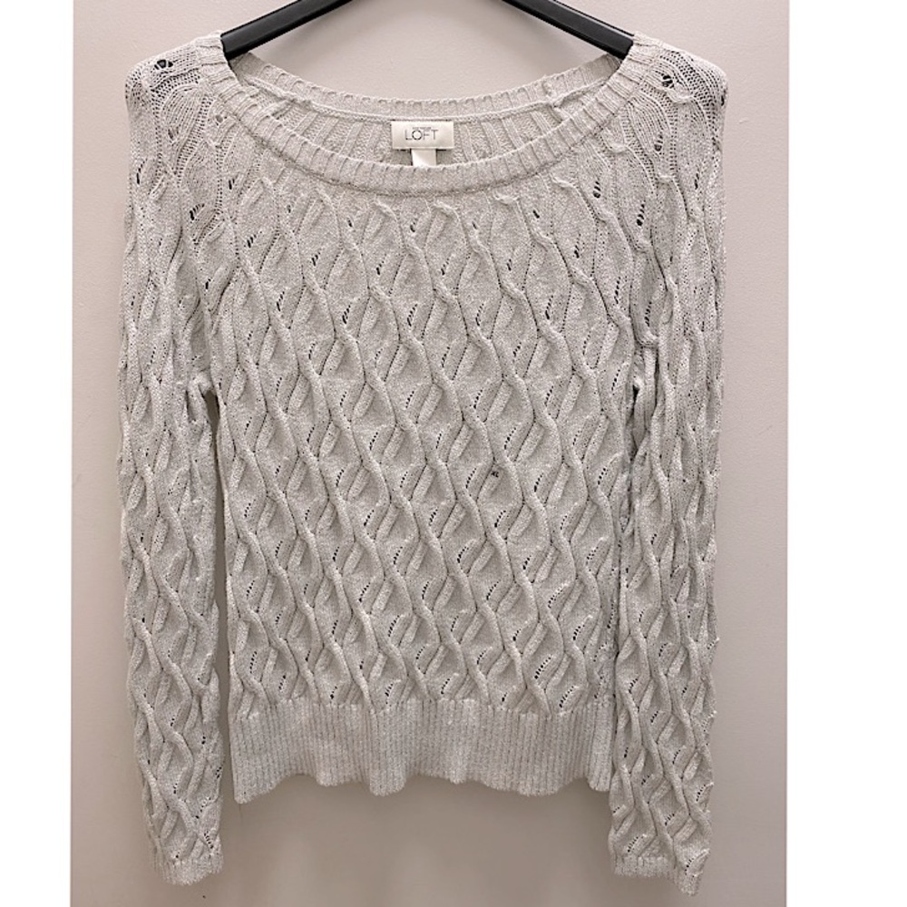 LOFT Ann Taylor Shiny Knit Sweater XL